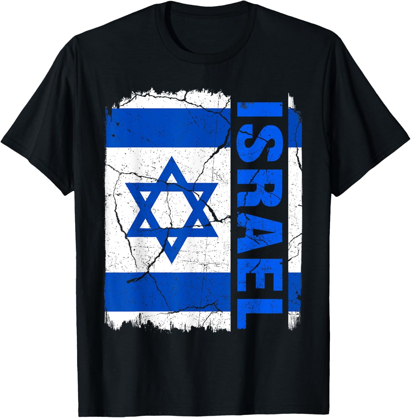 Vintage Israelis Flag Israel Pride Roots Heritage Gift T-Shirt - T-Shirt | Black