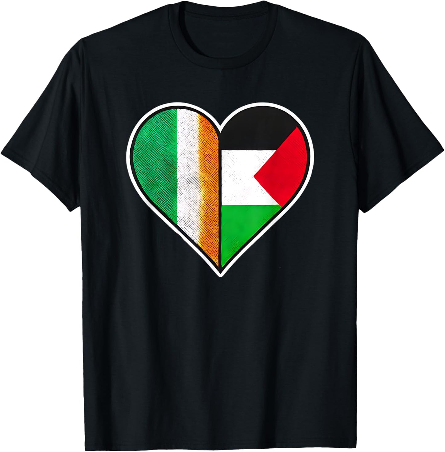 Ireland and Palestine Arab Heritage Solidarity T-Shirt - T-Shirt | Black