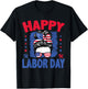 Happy Labor Day Shirt Labor Day Patriot Men Women Boys Kids T-Shirt - T-Shirt | Black