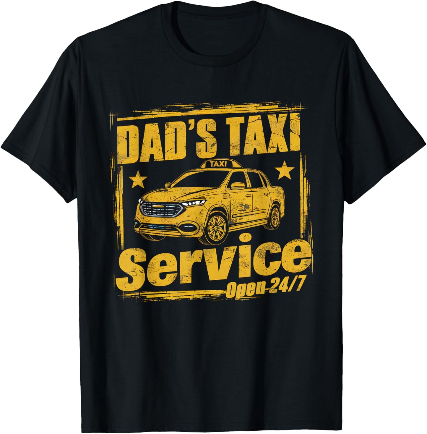 Dad's 24/7 Taxi Service - Dad Driving T-Shirt - T-Shirt | Black