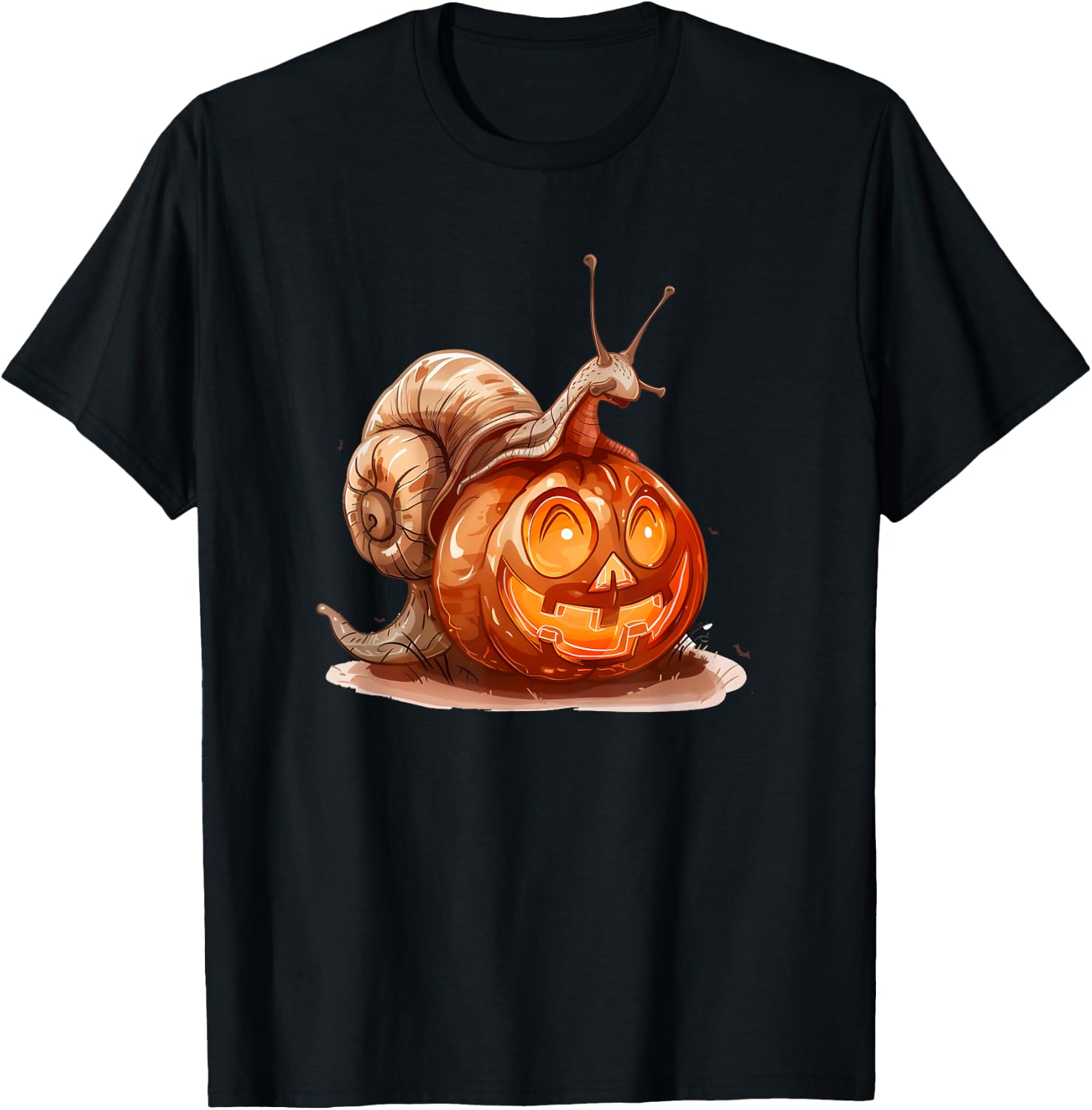 Cute Snail Pumpkin Halloween Costume Snails Men Women T-Shirt - T-Shirt | Black