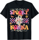 Groovy In My Spooky Nonna Era Hippie Halloween Floral Ghost T-Shirt - T-Shirt | Black