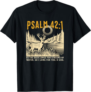 Christian As The Deer Hunting Jesus Bible Verse Hunter T-Shirt - T-Shirt | Black