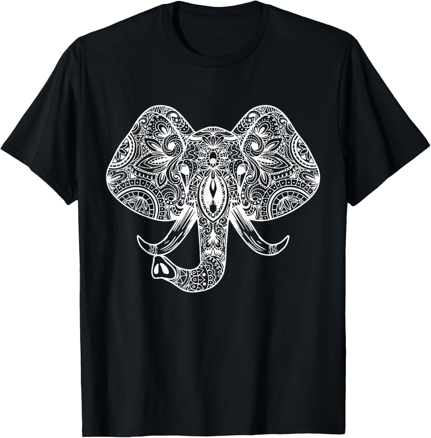 Elephant Head Mandala I Elephant Elephant Pachyderm Children T-Shirt - T-Shirt | Black
