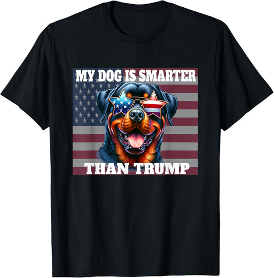 My Dog Is Smarter Than Trump funny anti-Trump dog lover Women Kids T-Shirt - T-Shirt | Black
