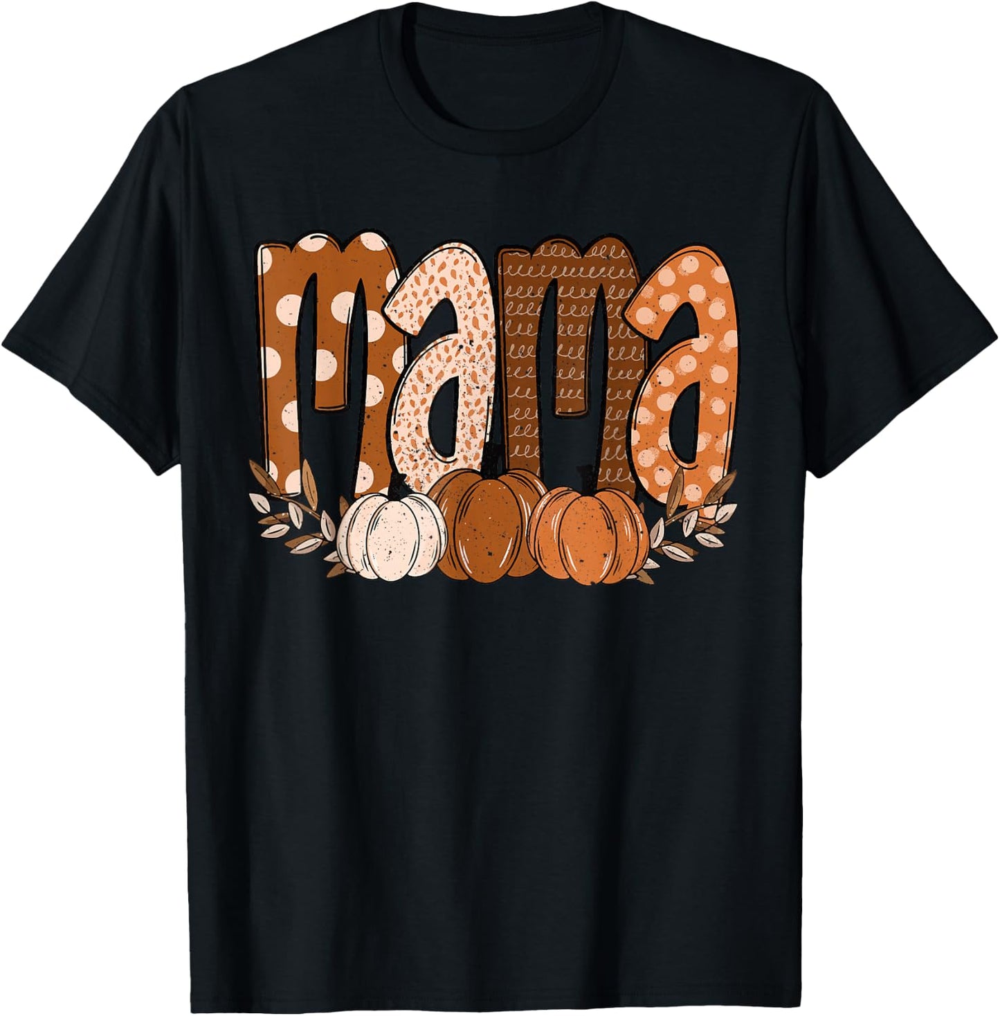 Funny Fall Vibes Coquette Bow Pumpkin Autumn Cute Fall Mama T-Shirt - T-Shirt | Black