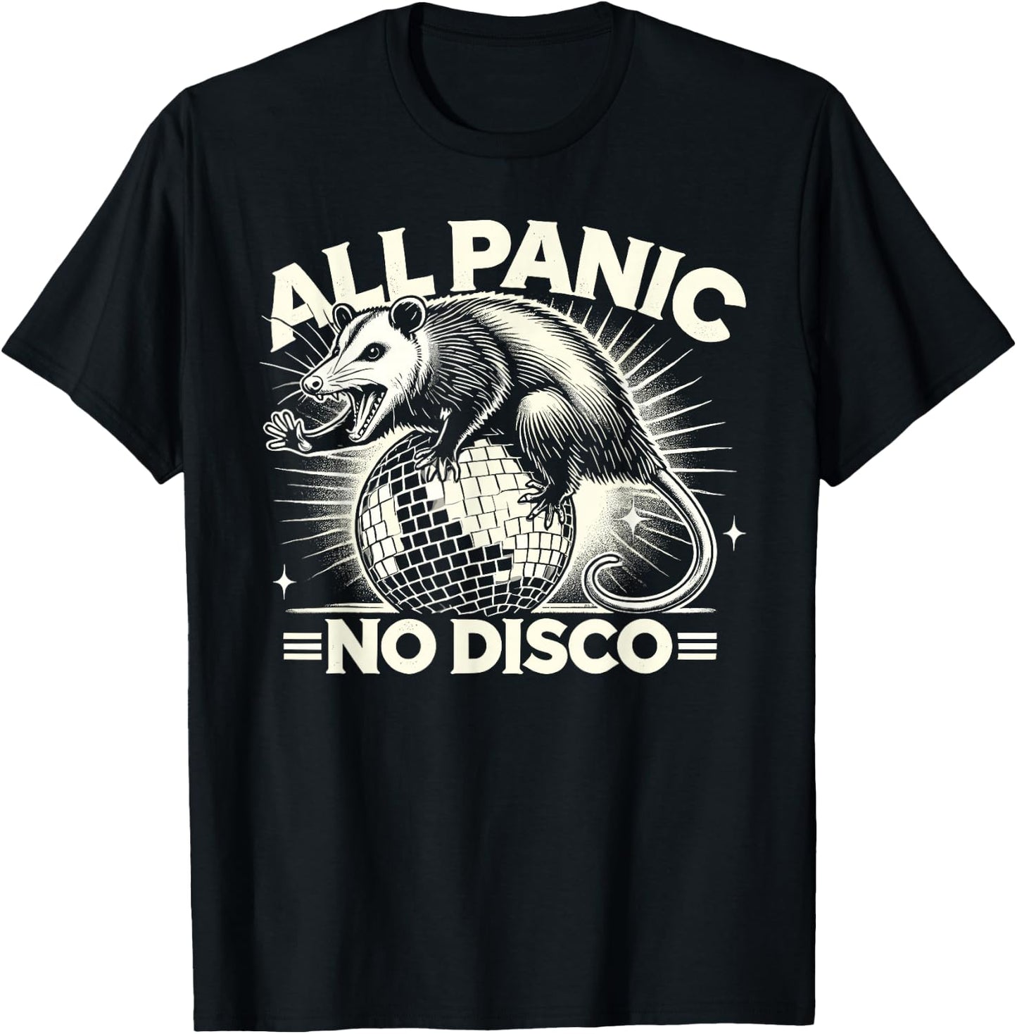All Panic No Disco Opossum Funny Screaming Possum T-Shirt - T-Shirt | Black