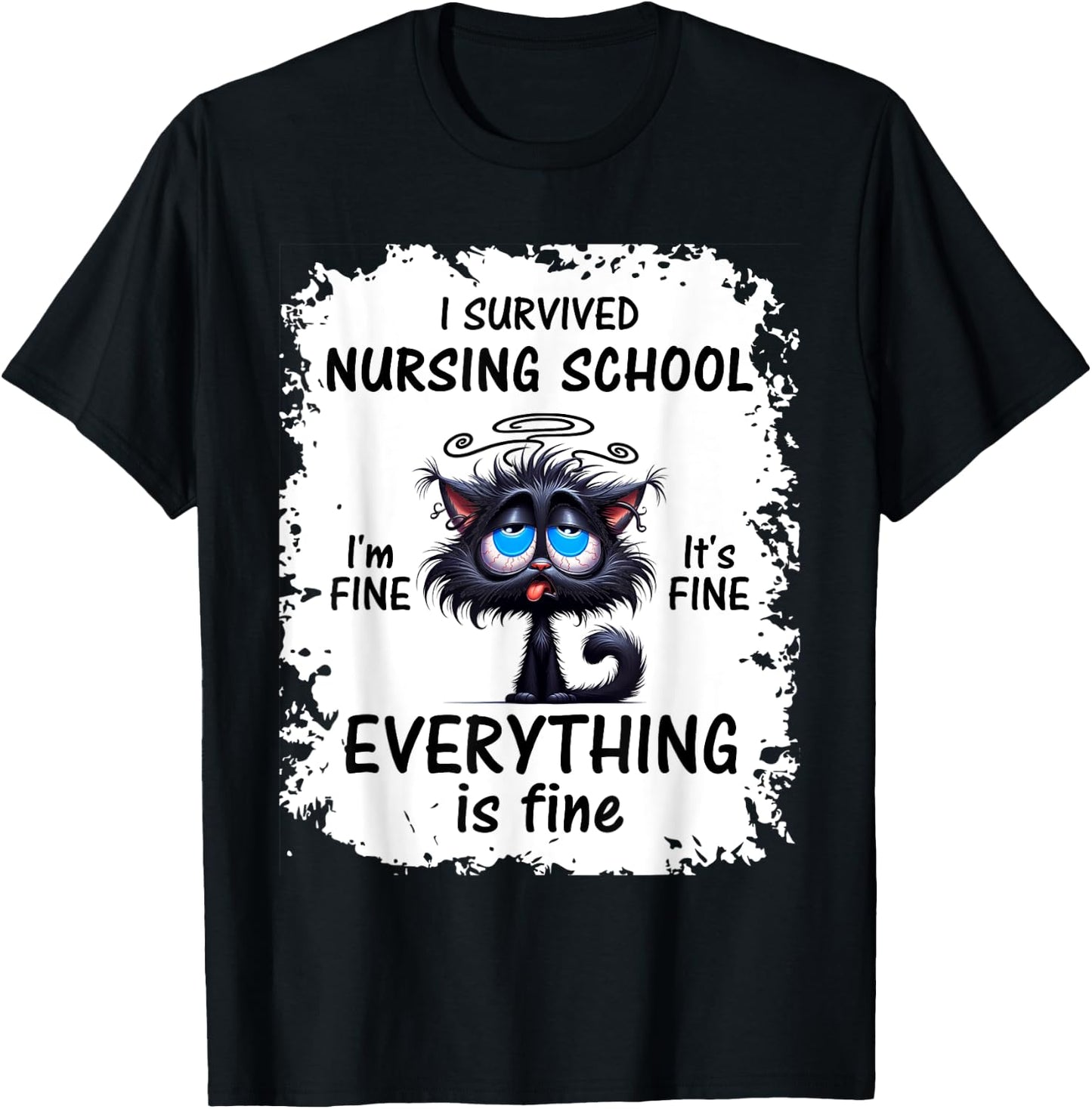 I Survived Nursing School Graduation 2025 T-Shirt - T-Shirt | Black