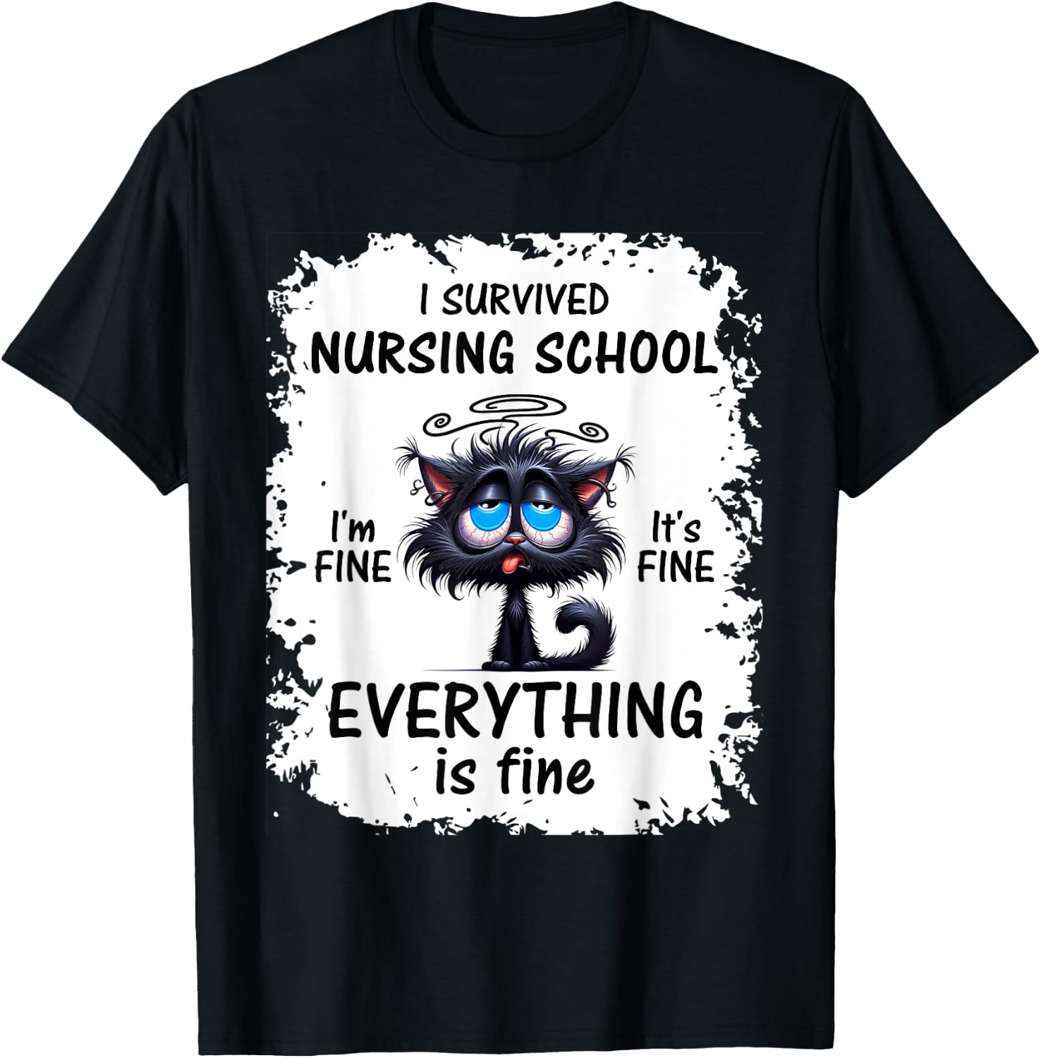 I Survived Nursing School Graduation 2025 T-Shirt - T-Shirt | Black