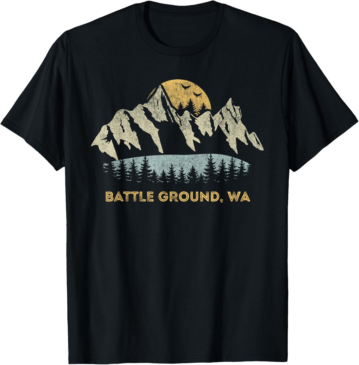 Battle Ground Washington Mountain Sunset Sunrise WA T-Shirt - T-Shirt | Black