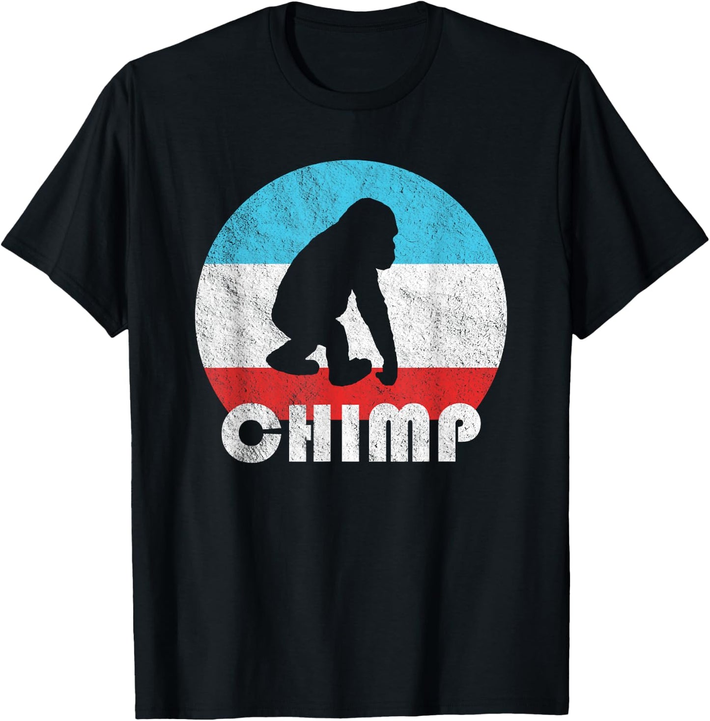 Baby Chimpanzee Chimp Vintage Retro Silhouette Gift T-Shirt - T-Shirt | Black