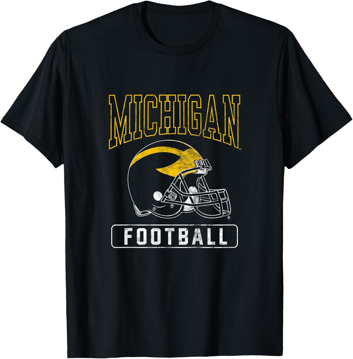 Kids University of Michigan Wolverines U of M Football Helmet T-Shirt - T-Shirt | Black