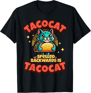 Retro Tacocat Spelled Backwards Is Taco Cat , Cute Paws Women Girls Kids T-Shirt - T-Shirt | Black