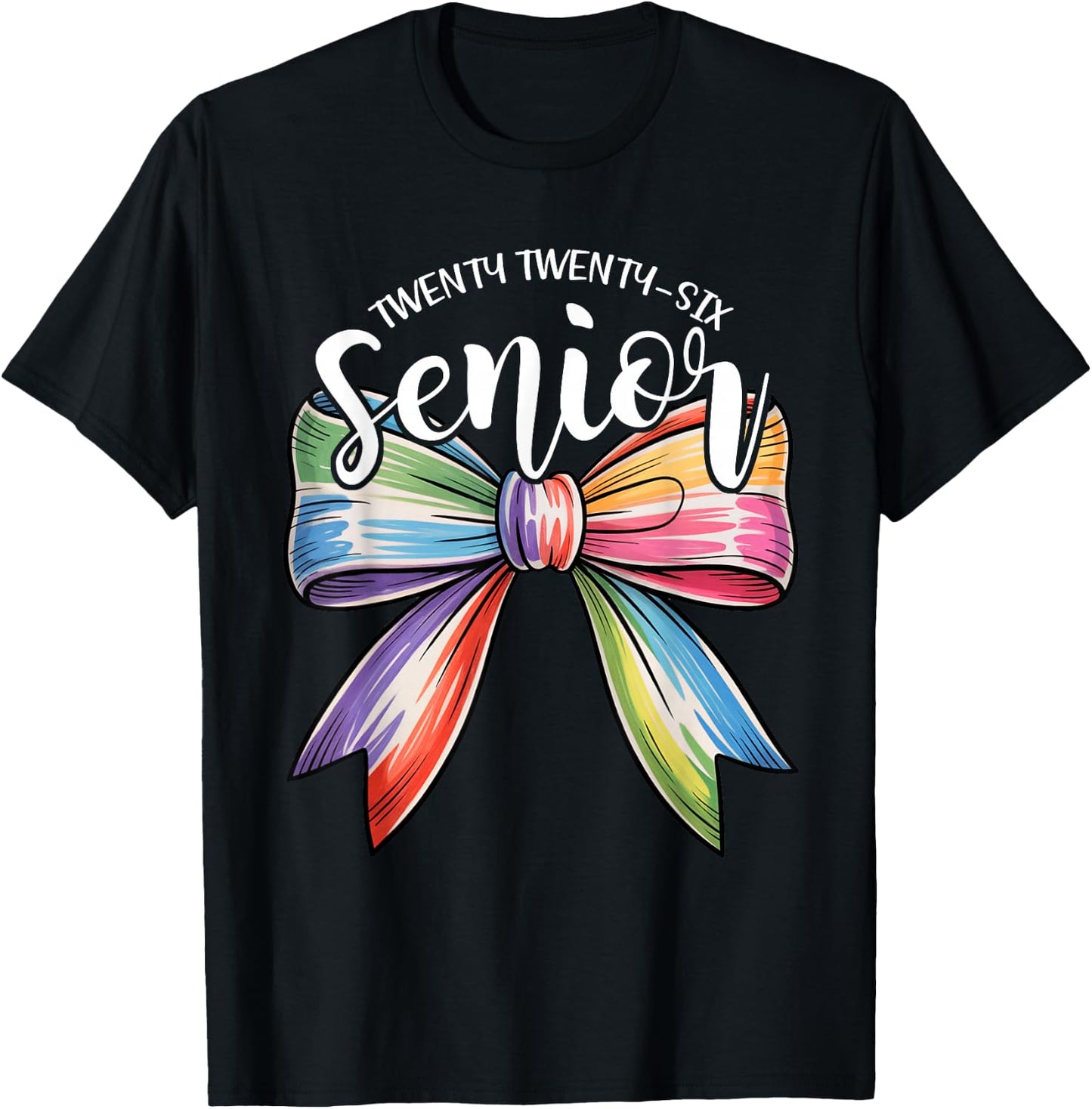 Senior 2026 Coquette Bow Class of 2026 Graduation Girl Women T-Shirt - T-Shirt | Black