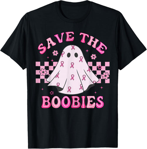Save The Boobies Retro Groovy Breast Cancer Awareness