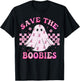 Save The Boobies Retro Groovy Breast Cancer Awareness T-Shirt - T-Shirt | Black