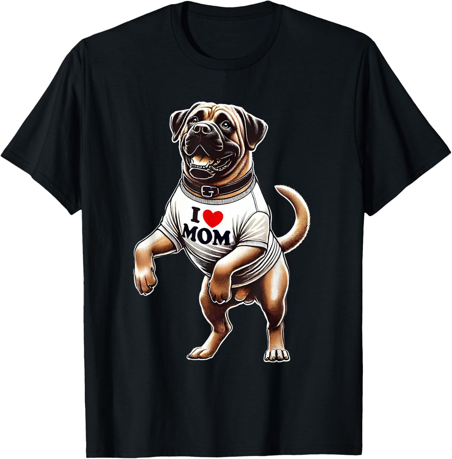 Boerboel Mom I Love Mom Boerboel Lover T-Shirt - T-Shirt | Black