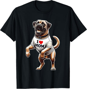 Boerboel Mom I Love Mom Boerboel Lover T-Shirt - T-Shirt | Black