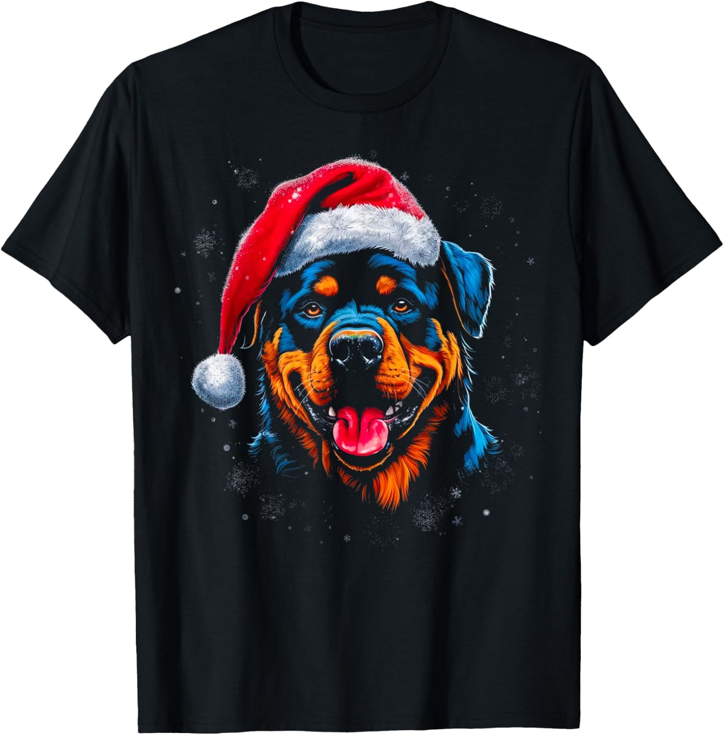 Pop Art Design Rottweiler Dog Christmas T-Shirt - T-Shirt | Black