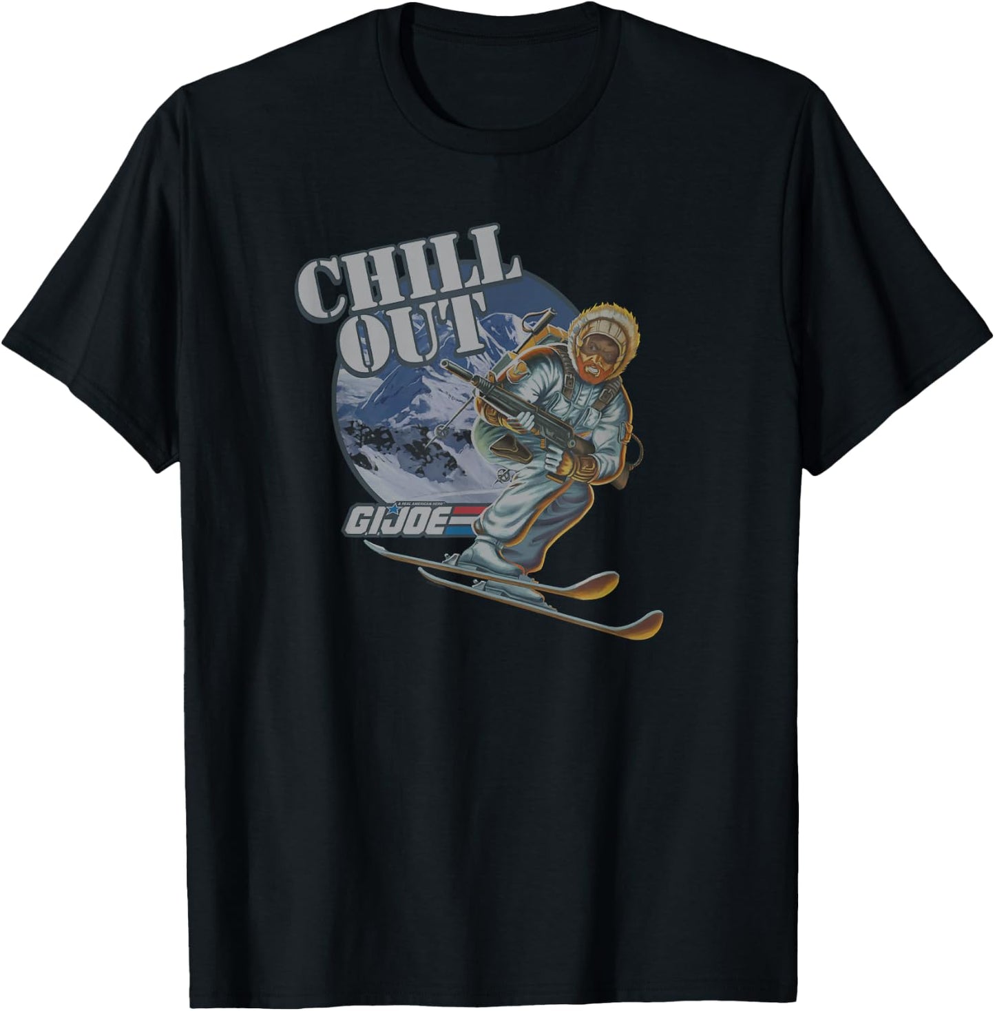 G.I. Joe A Real American Hero Chill Out Ice Skiing Retro T-Shirt - T-Shirt | Black