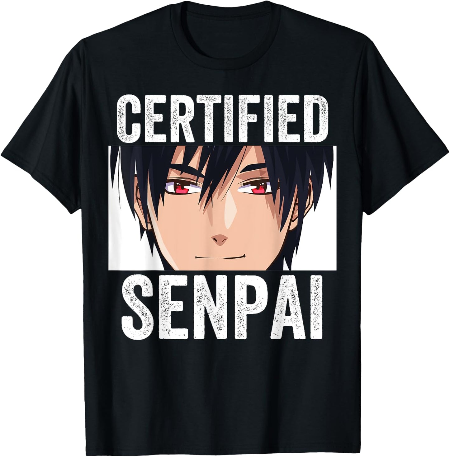 Funny Anime Merch for Teen Boys and Weebs - Certified Senpai T-Shirt - T-Shirt | Black