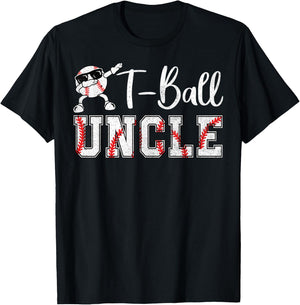 Ball Uncle Heart Funny T-Ball Uncle T-Shirt - T-Shirt | Black