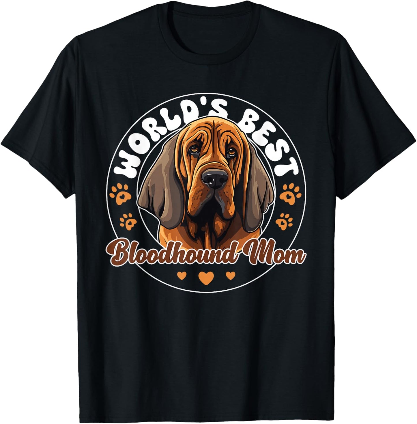 Bloodhound Groovy World's Best Bloodhound Mom T-Shirt - T-Shirt | Black