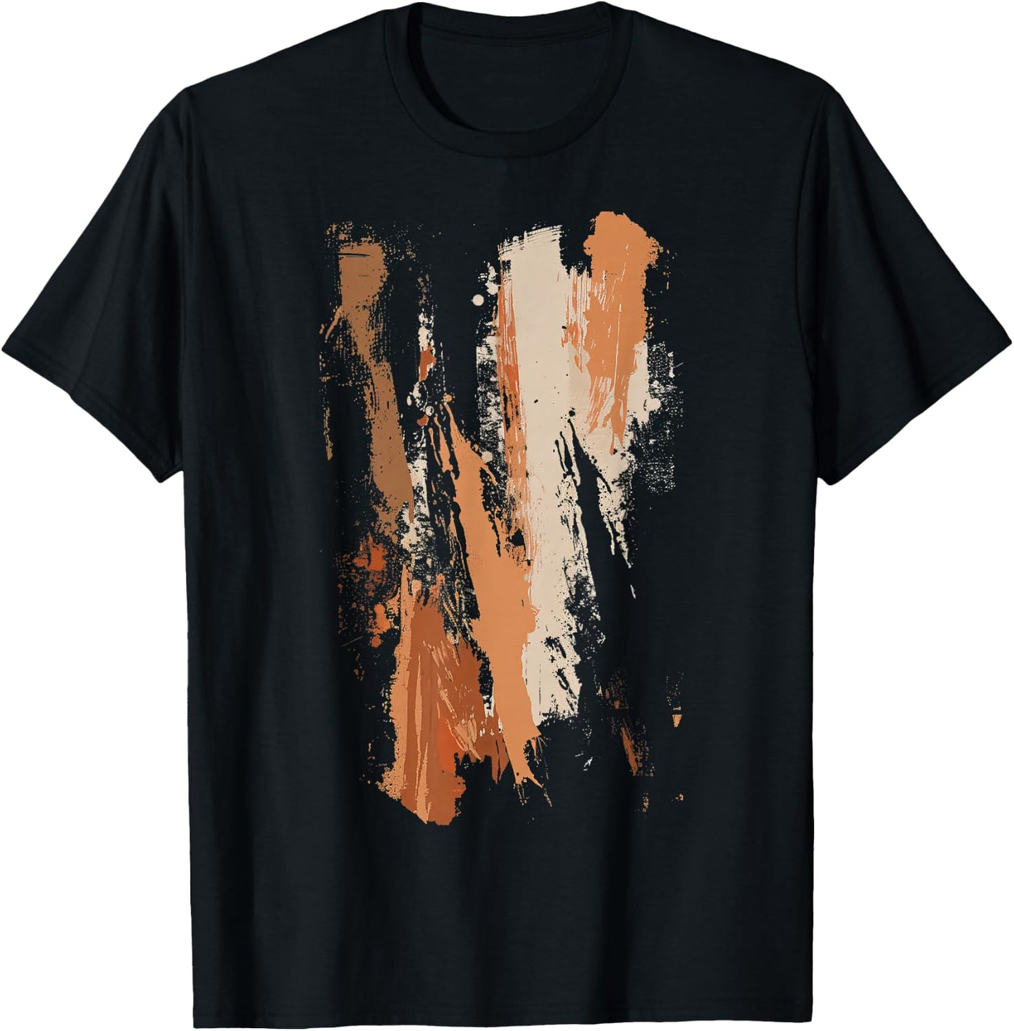 Orange Black White Artwork T-Shirt - T-Shirt | Black