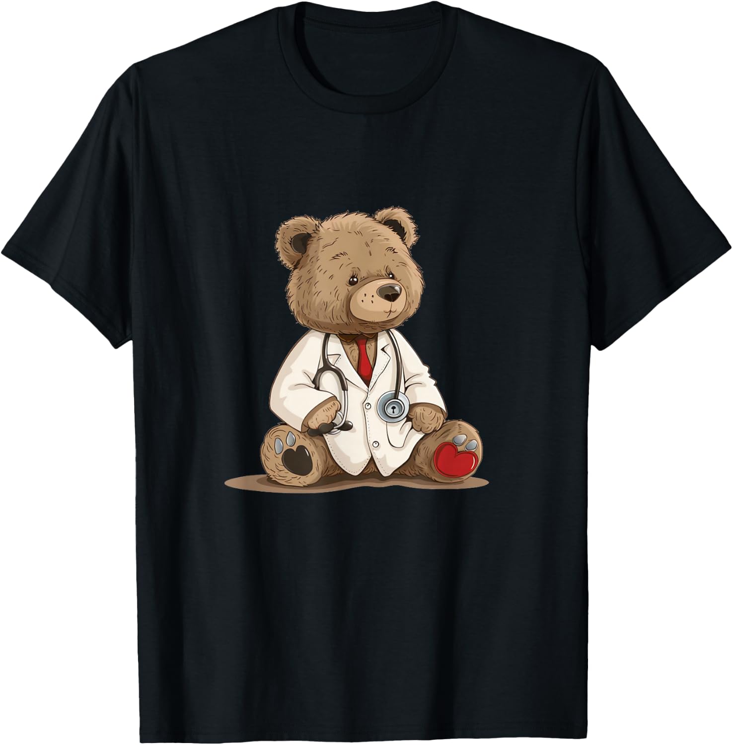 Cute Doctor Teddy Bear for Kids and Adults T-Shirt - T-Shirt | Black