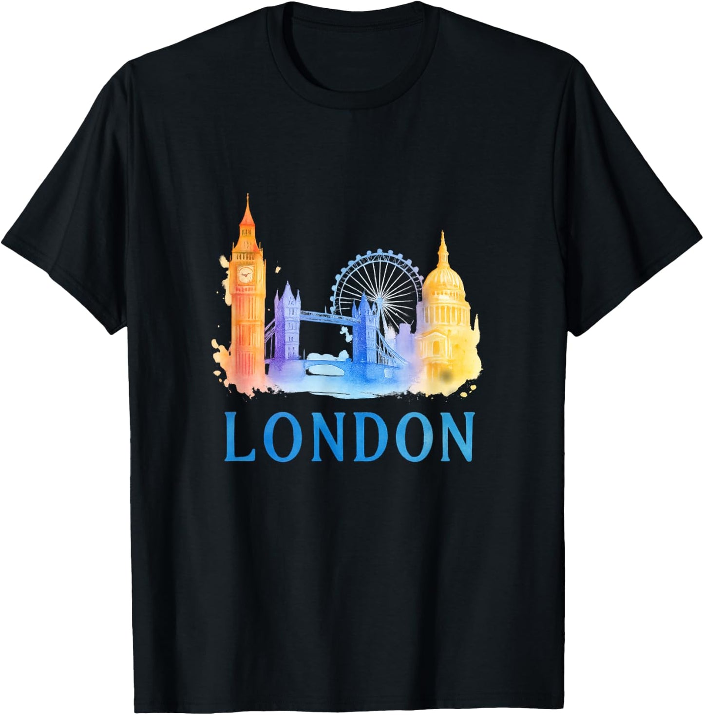 London Skyline–Big Ben-Tower Bridge-London Eye T-Shirt - T-Shirt | Black