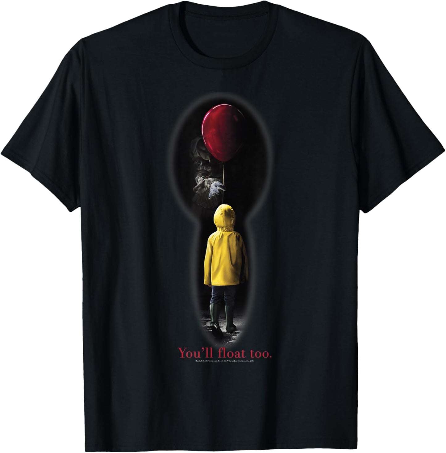 IT Movie Georgie Red Balloon You'll Float Too T-Shirt - T-Shirt | Black