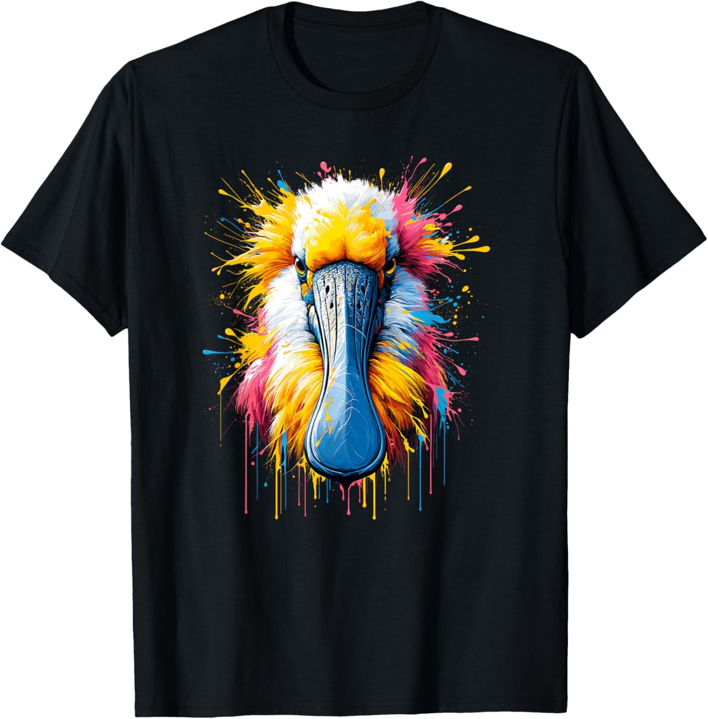 Splash Art Roseate Spoonbill Spoonbills T-Shirt - T-Shirt | Black