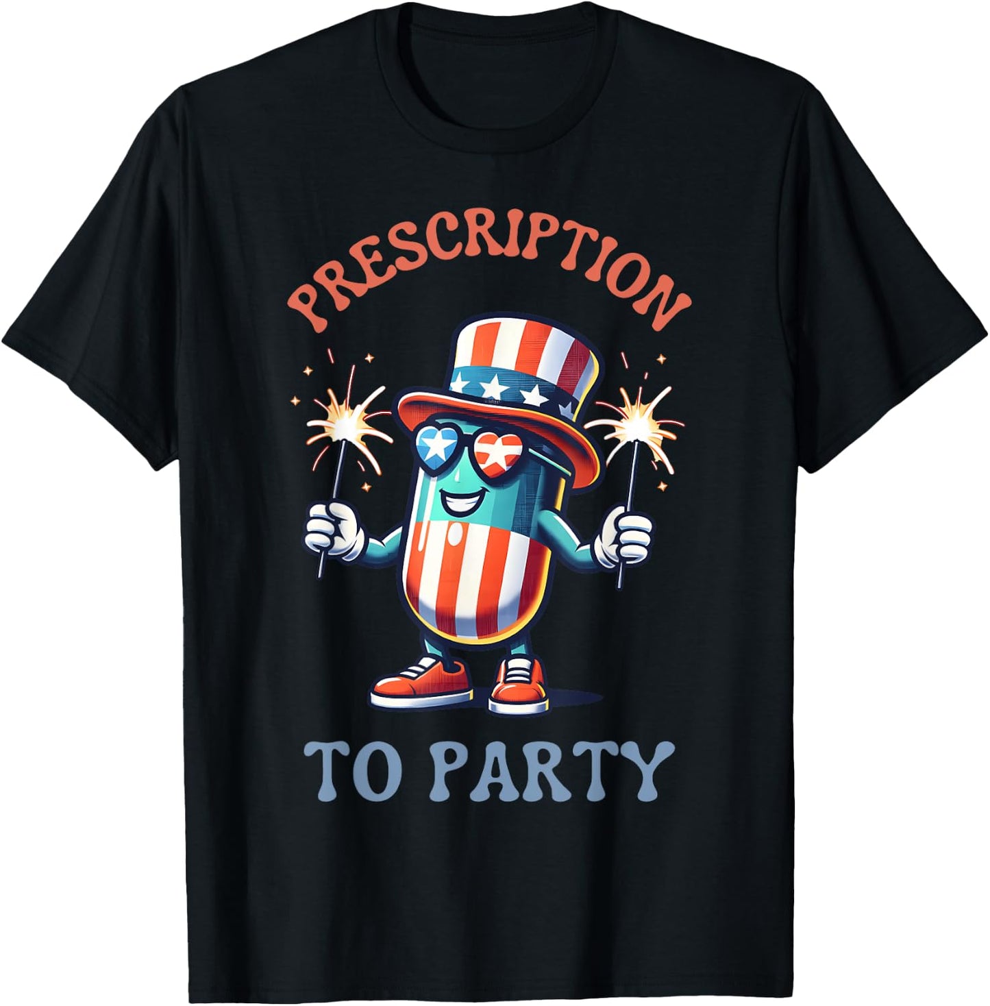 4th Of July Prescription To Party Pharmacy Independence Day Men T-Shirt - T-Shirt | Black
