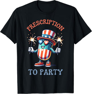 4th Of July Prescription To Party Pharmacy Independence Day Men T-Shirt - T-Shirt | Black