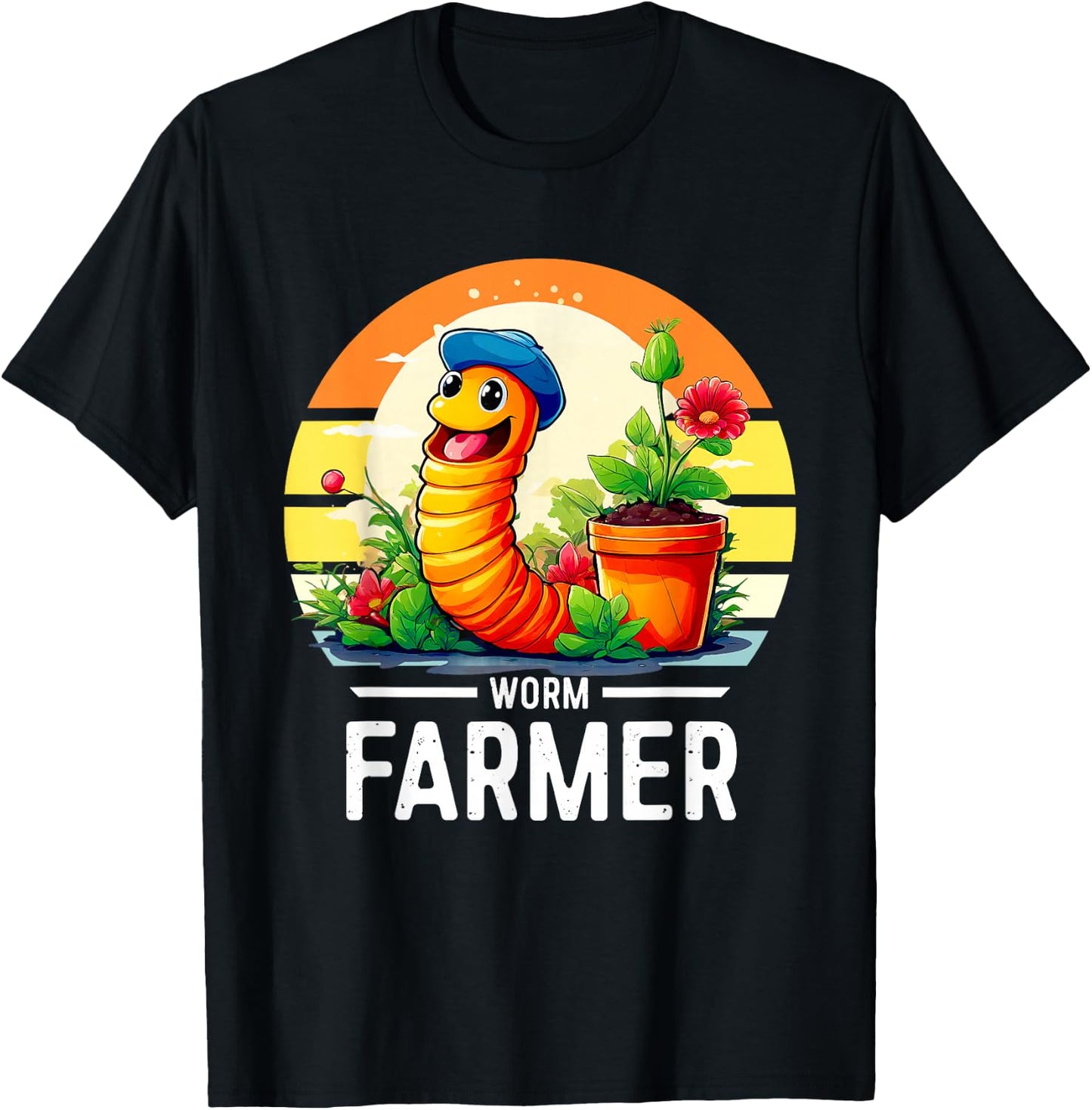 Groovy Worm Farmer | Vermiculture Vermicompost Worm Farmer T-Shirt - T-Shirt | Black