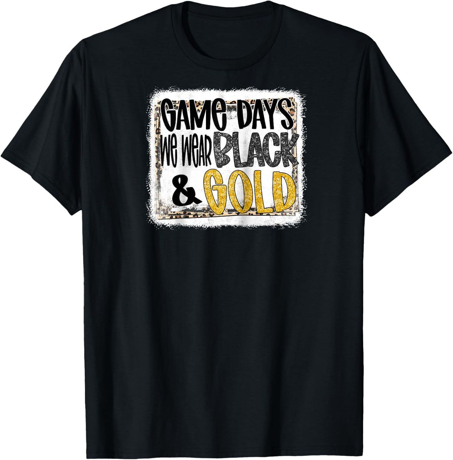 On Gameday Football We Wear Black And Gold School Spirit Raglan Baseball T-Shirt - T-Shirt | Black