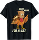 Thanksgiving Turkey Cat Meow Funny Men Women Thanksgiving T-Shirt - T-Shirt | Black