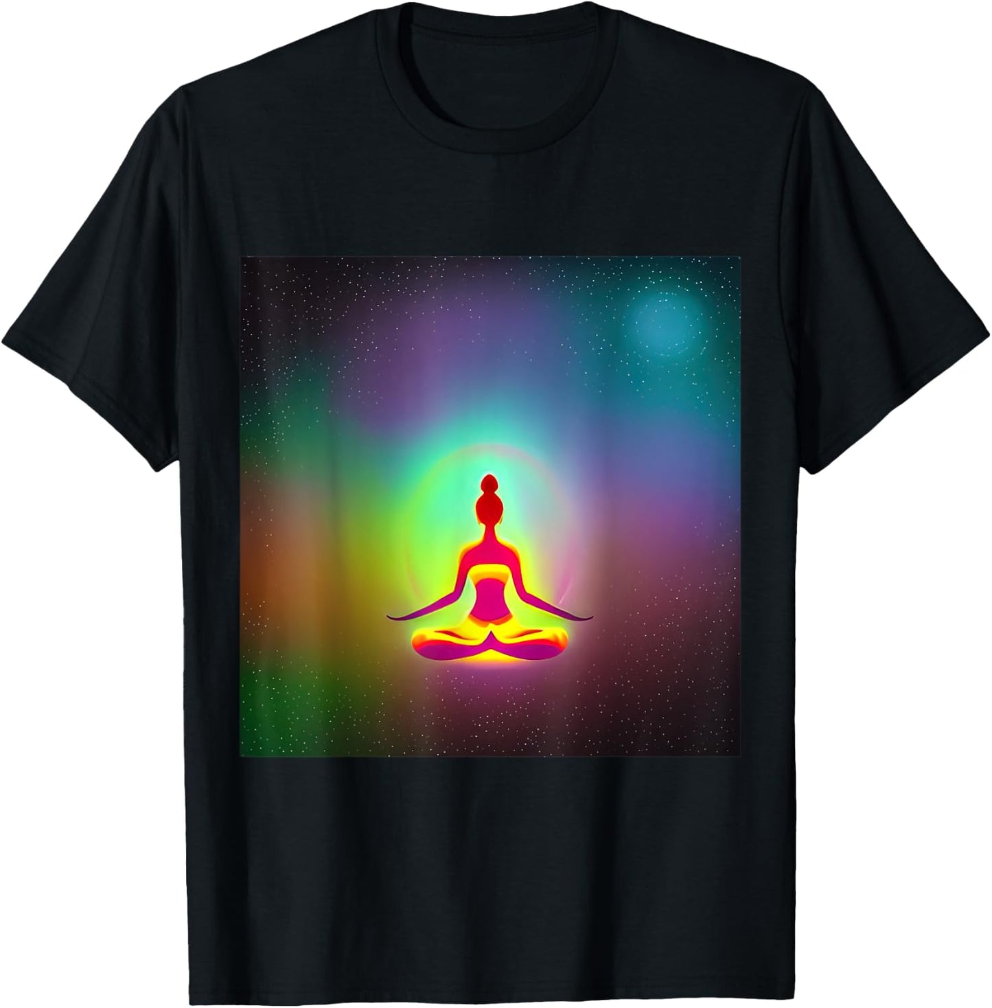 Yoga Girl Female Sun Salutation Meditation Chakra Kundalini T-Shirt - T-Shirt | Black