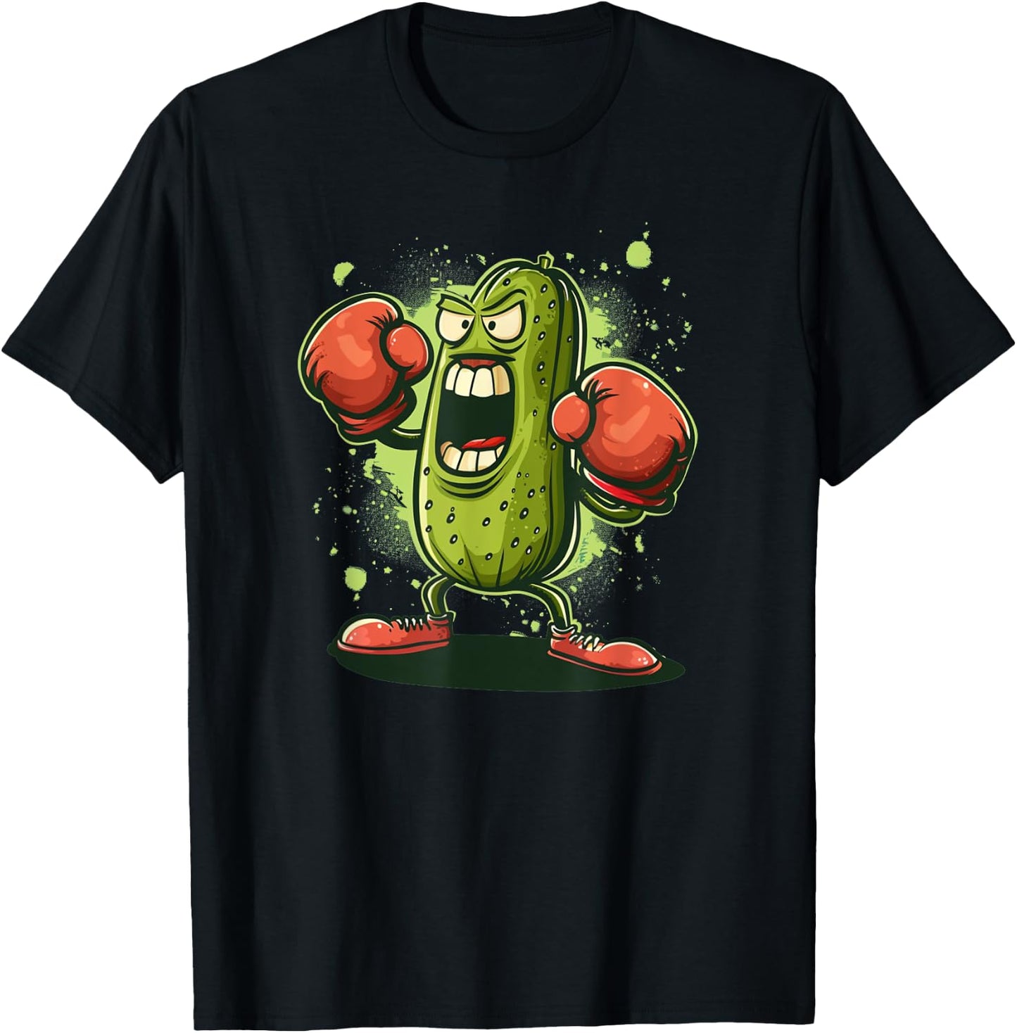 Pretty funny Pickle Outfit with boxing Gloves T-Shirt - T-Shirt | Black
