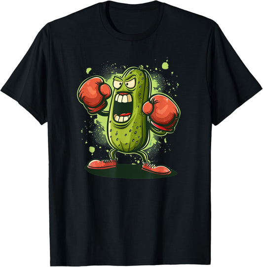 Pretty funny Pickle Outfit with boxing Gloves T-Shirt - T-Shirt | Black