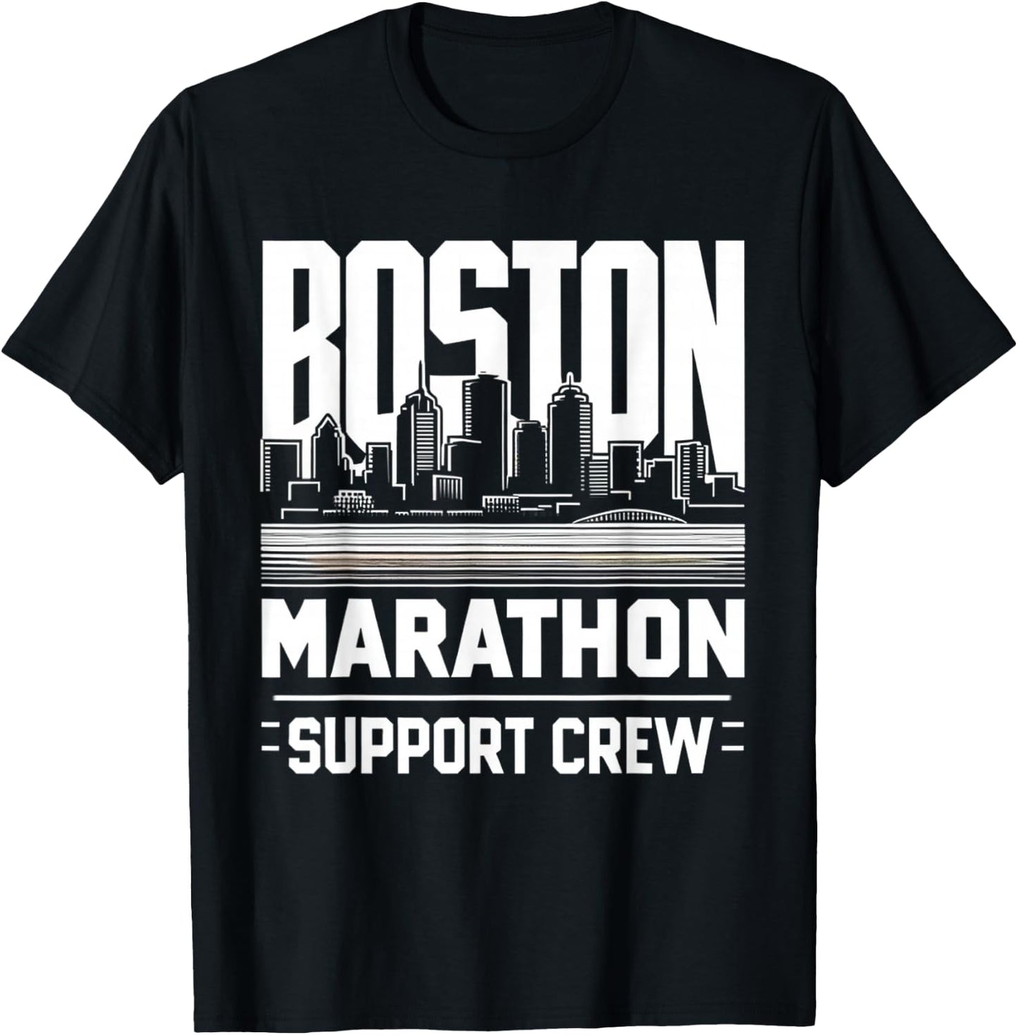 Marathon Boston Cityscape Support Crew T-Shirt - T-Shirt | Black