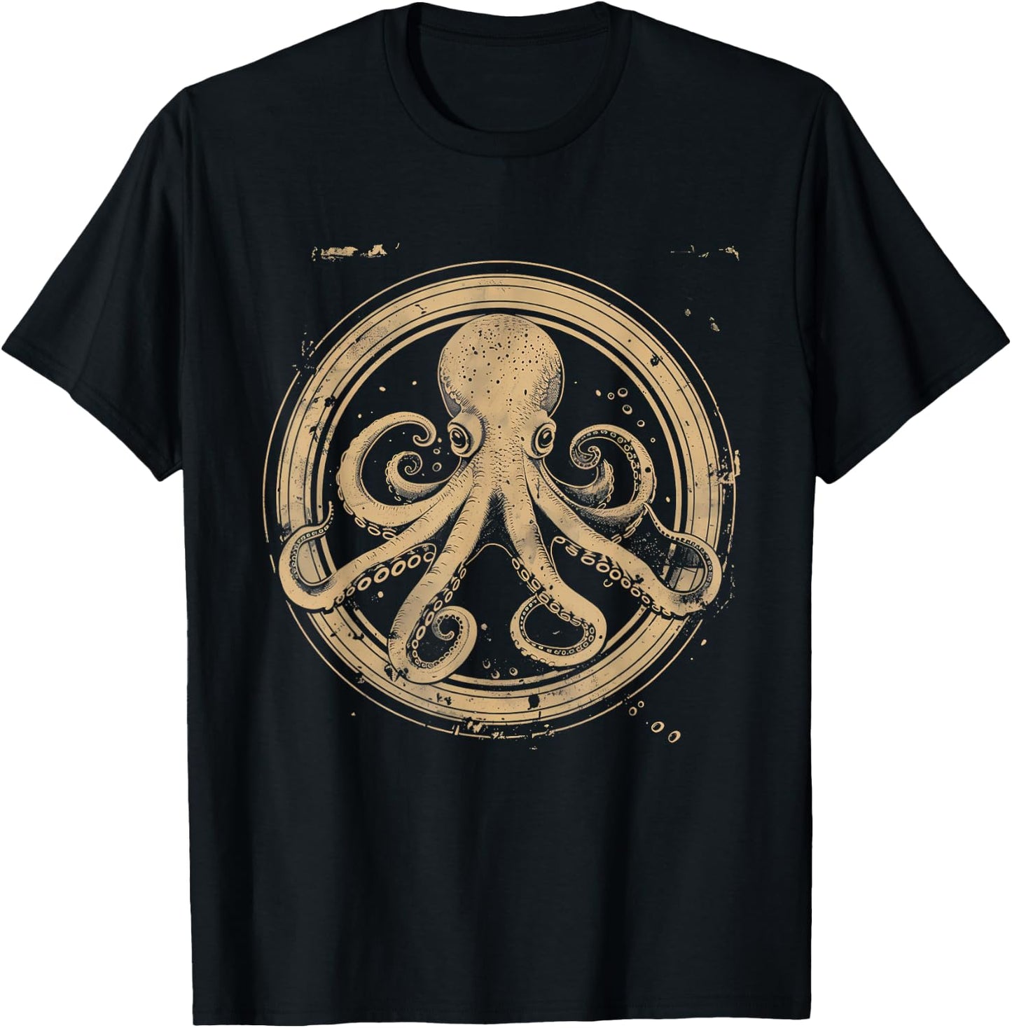 Octopus Artwork Marine Mammal Ocean Sea Animal Lover T-Shirt - T-Shirt | Black