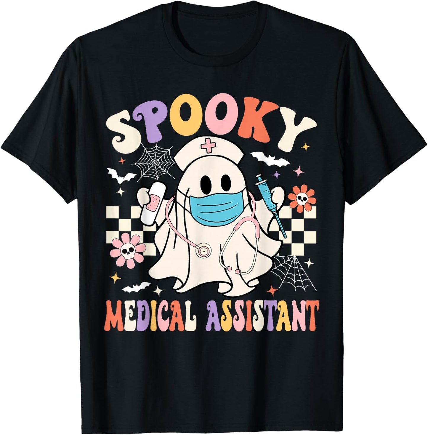Spooky Medical Assistant Ghost Medical Assistant Halloween T-Shirt - T-Shirt | Black