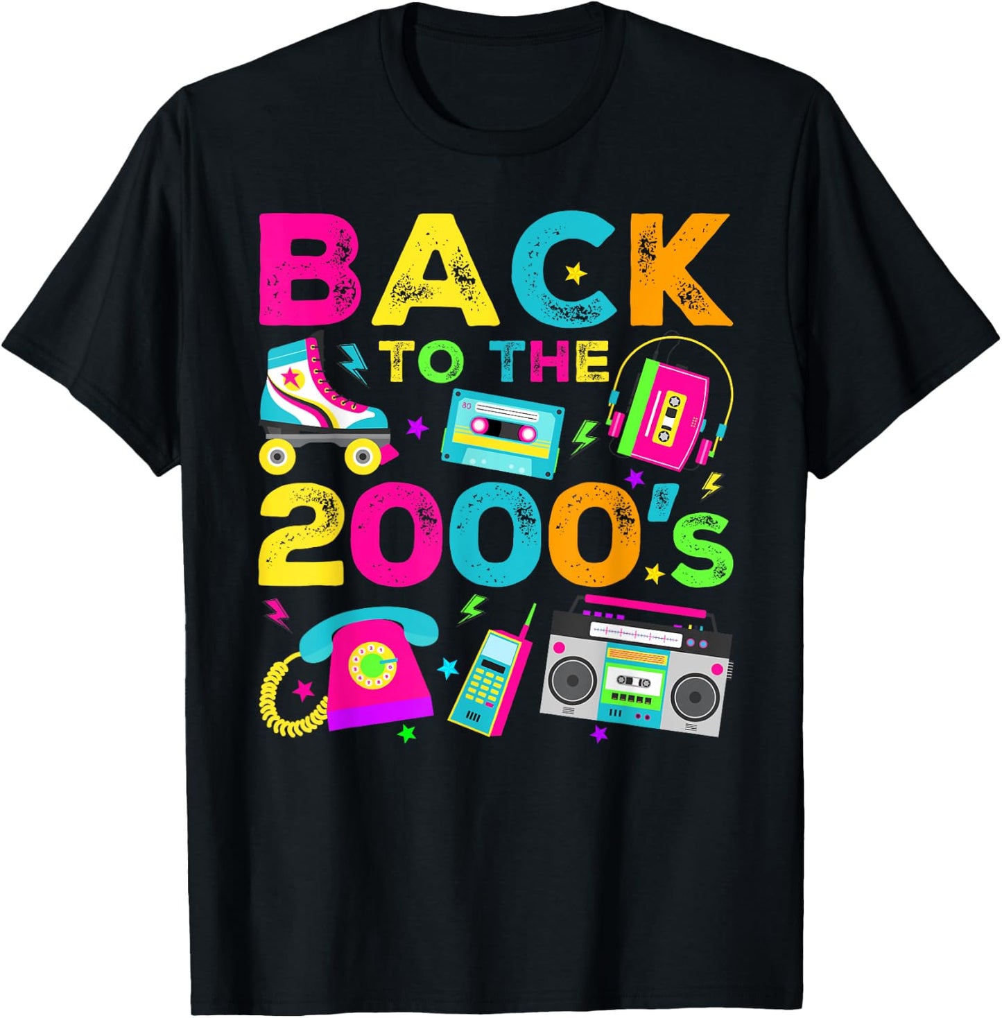 Back To 2000's 2000s Vintage Style 2000s Retro Party T-Shirt - T-Shirt | Black