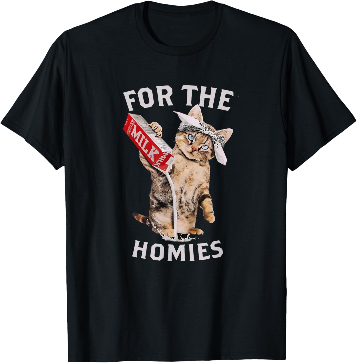 Milk Cat for The Homies T-Shirt - T-Shirt | Black