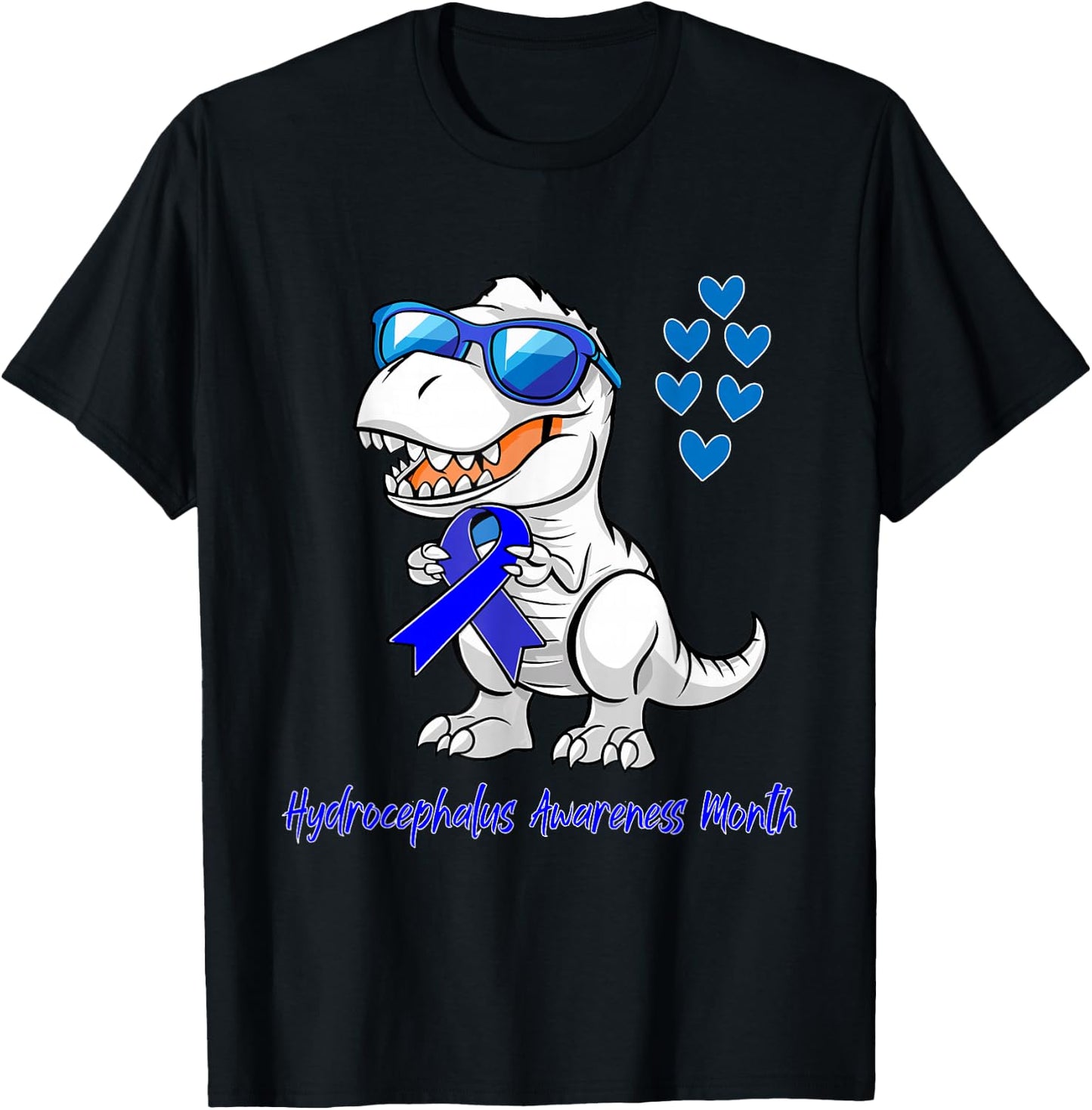 T-rex Dinosaur Hydrocephalus Awareness Month Dino Toddlers T-Shirt - T-Shirt | Black