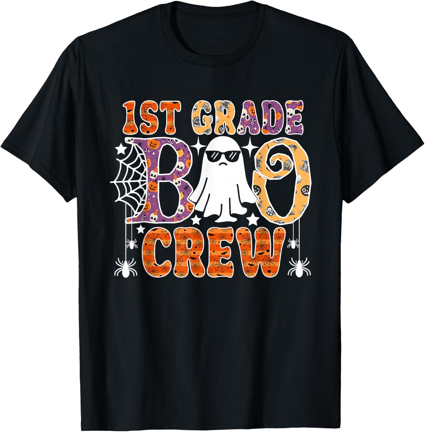 1st Grade Boo Crew Funny Halloween Teachers Students T-Shirt - T-Shirt | Black