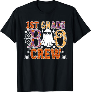 1st Grade Boo Crew Funny Halloween Teachers Students T-Shirt - T-Shirt | Black