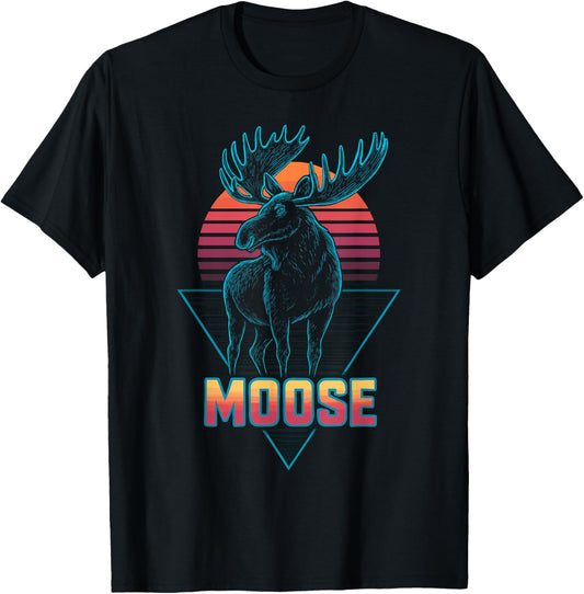 Moose Retro T-Shirt - T-Shirt | Black