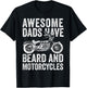 Awesome Dads Have Tattoos & Beards Motorcycle Father's Day T-Shirt - T-Shirt | Black